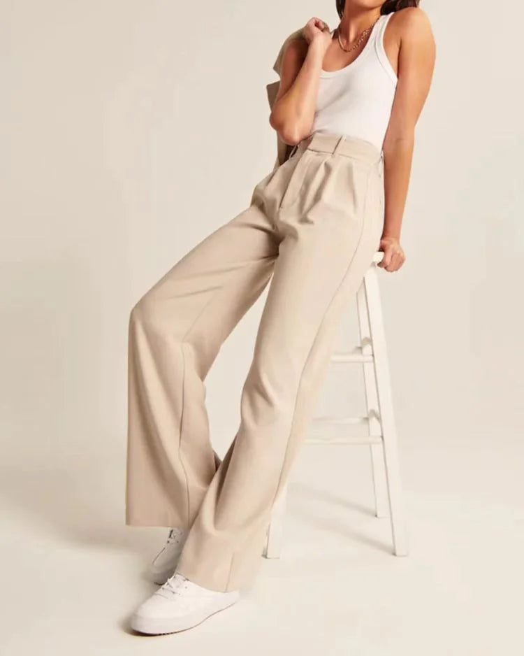 Hoch taillierte Wide-Leg-Hose