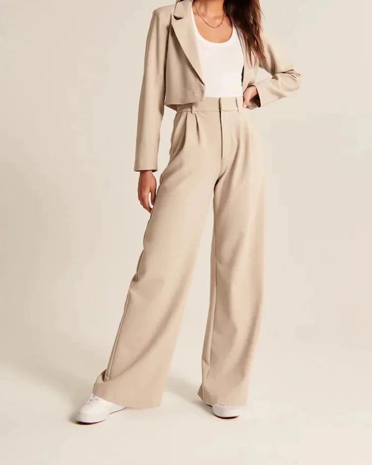 Hoch taillierte Wide-Leg-Hose