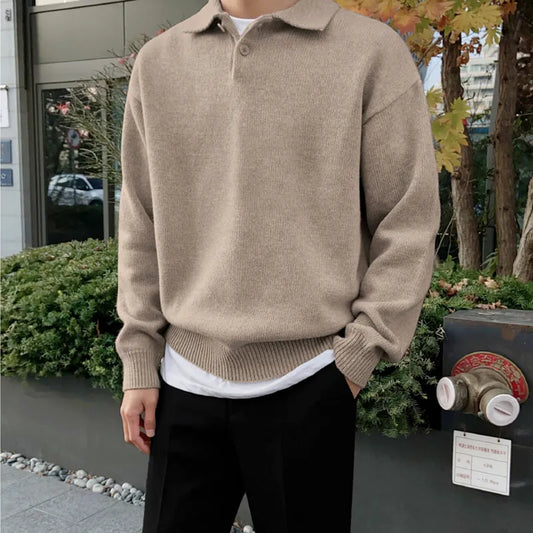 Herren-Herbstpullover Reverskragen